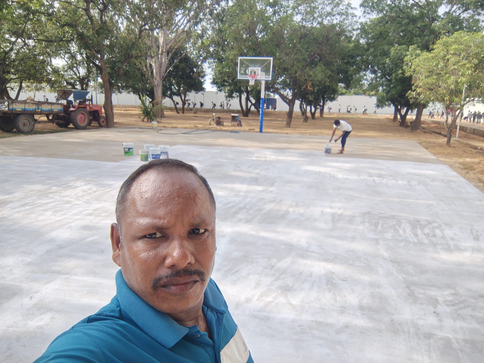 Cured concrete base slab