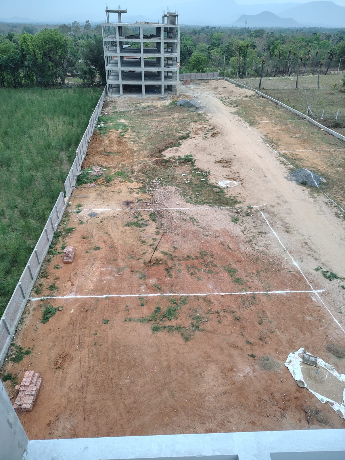 Site marked out for court construction